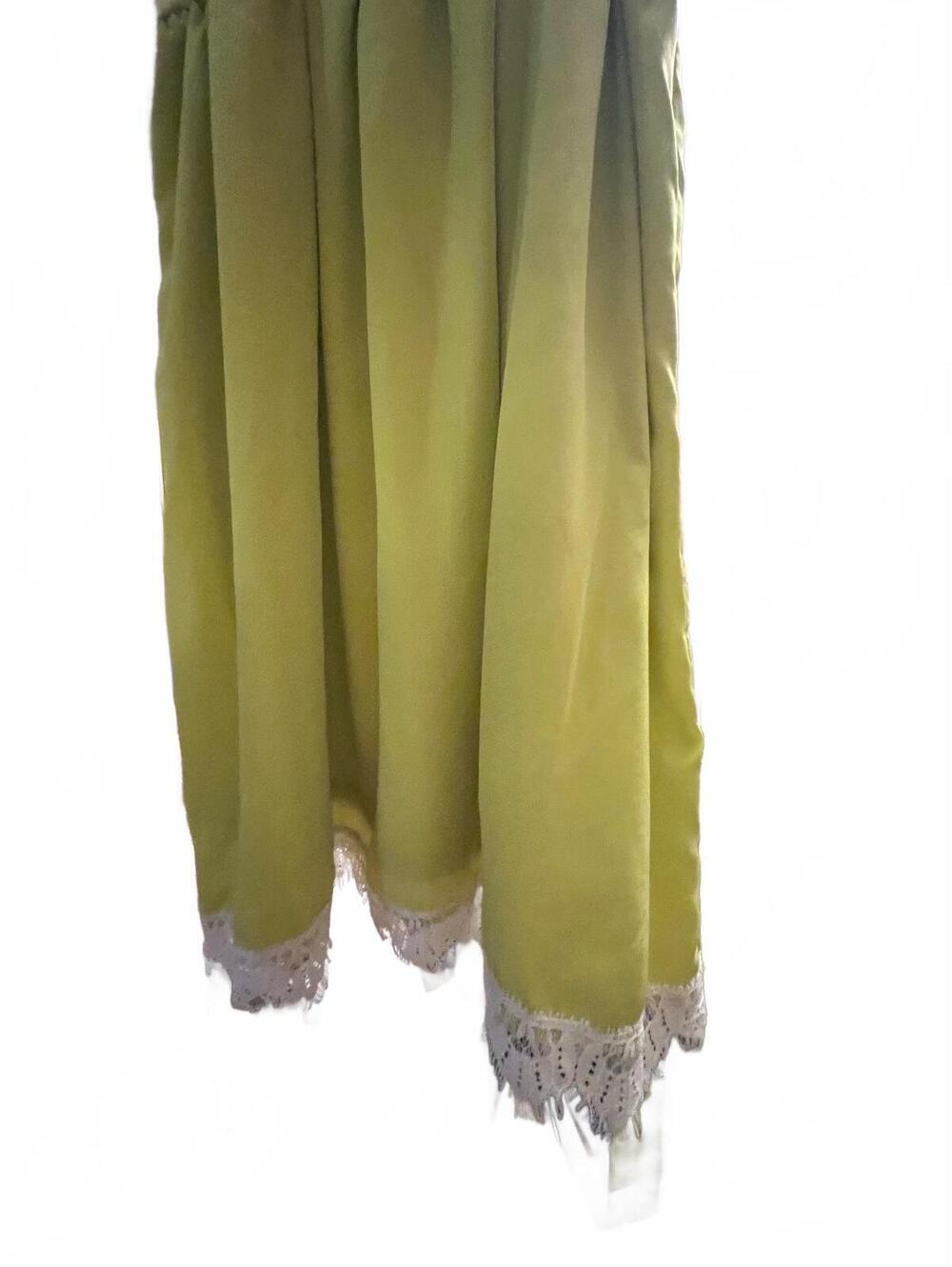 COPE Neon Green Dress with White Lace Trim, Size Medium - Picture 5 of 5